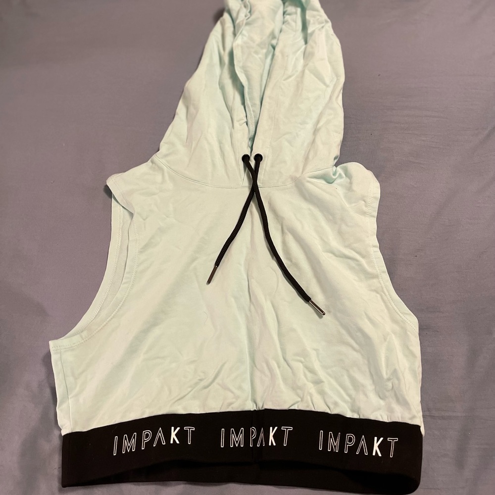 Impakt Cropped Mint Tank with hood